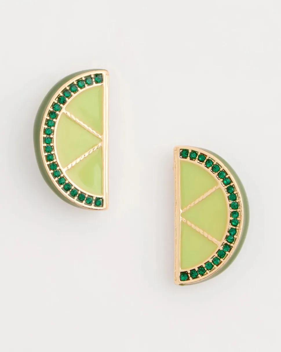 Luxurious Lime Stud Earrings