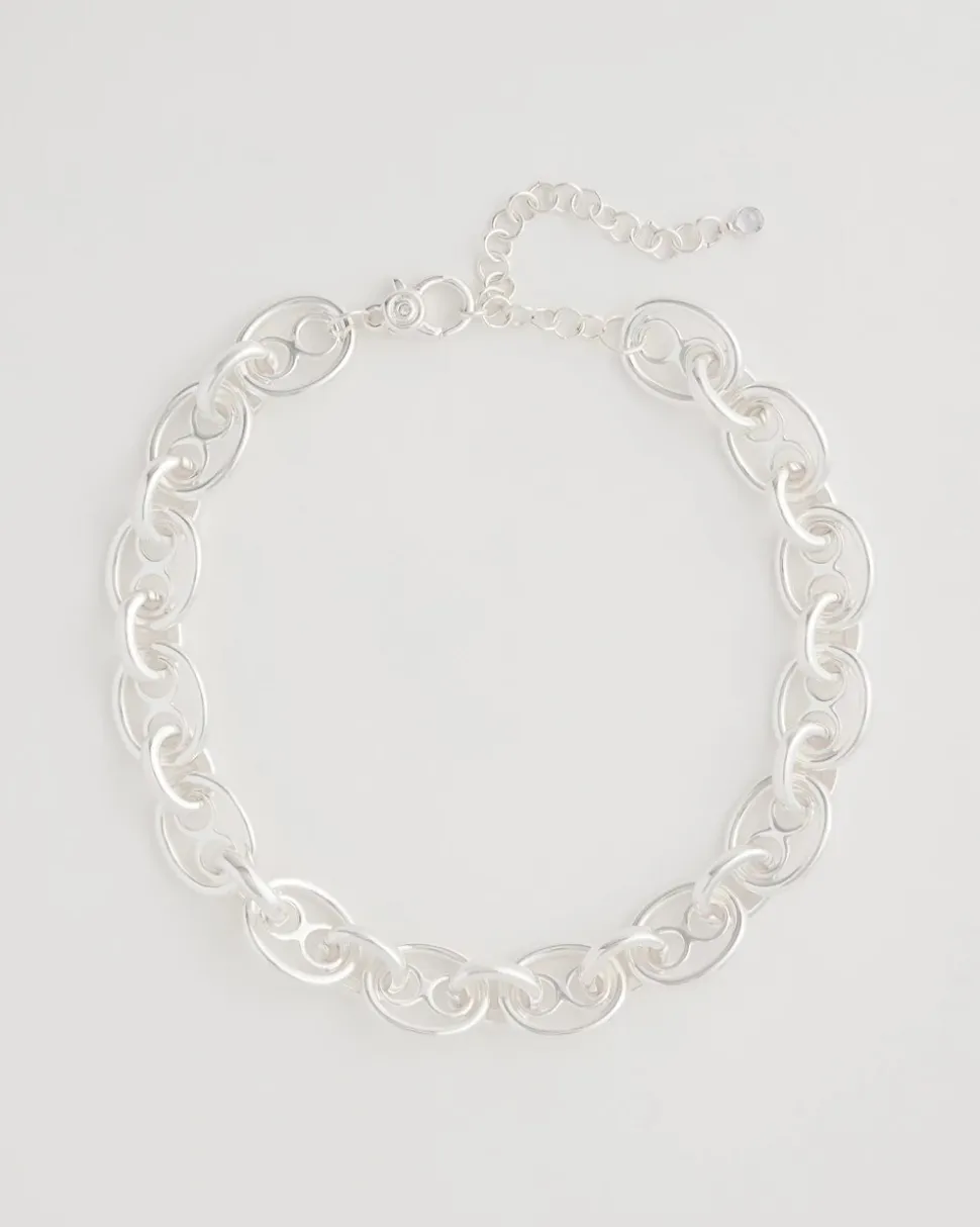 Mariner Silvertone Link Necklace