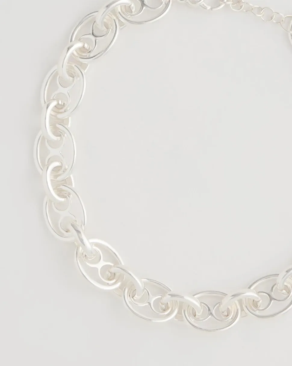 Mariner Silvertone Link Necklace