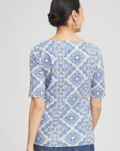 Medallion Pima Bateau-Neck Tee