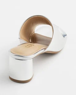 Metallic Faux Leather Mules