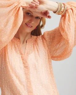 Metallic Jacquard Blouse