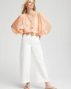 Metallic Jacquard Blouse