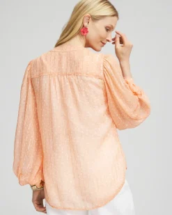 Metallic Jacquard Blouse