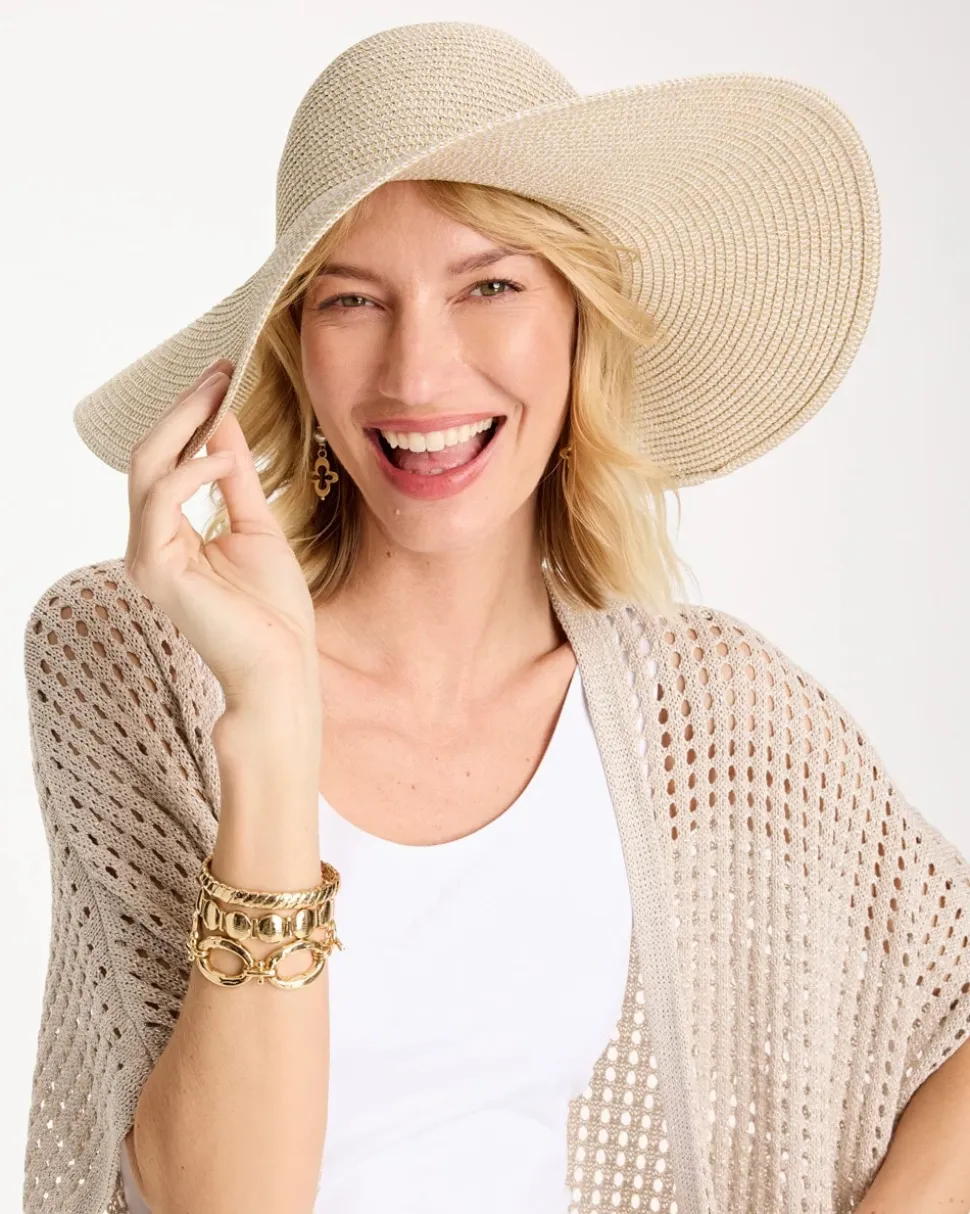 Metallic Straw Sun Hat