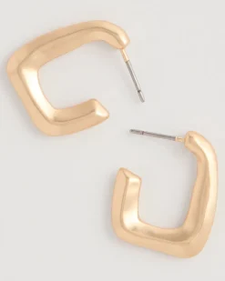 Mini Goldtone Square Earrings