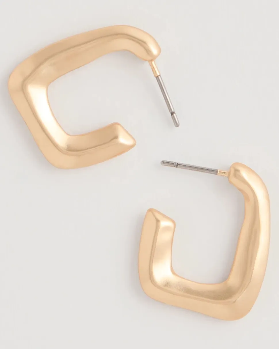 Mini Goldtone Square Earrings