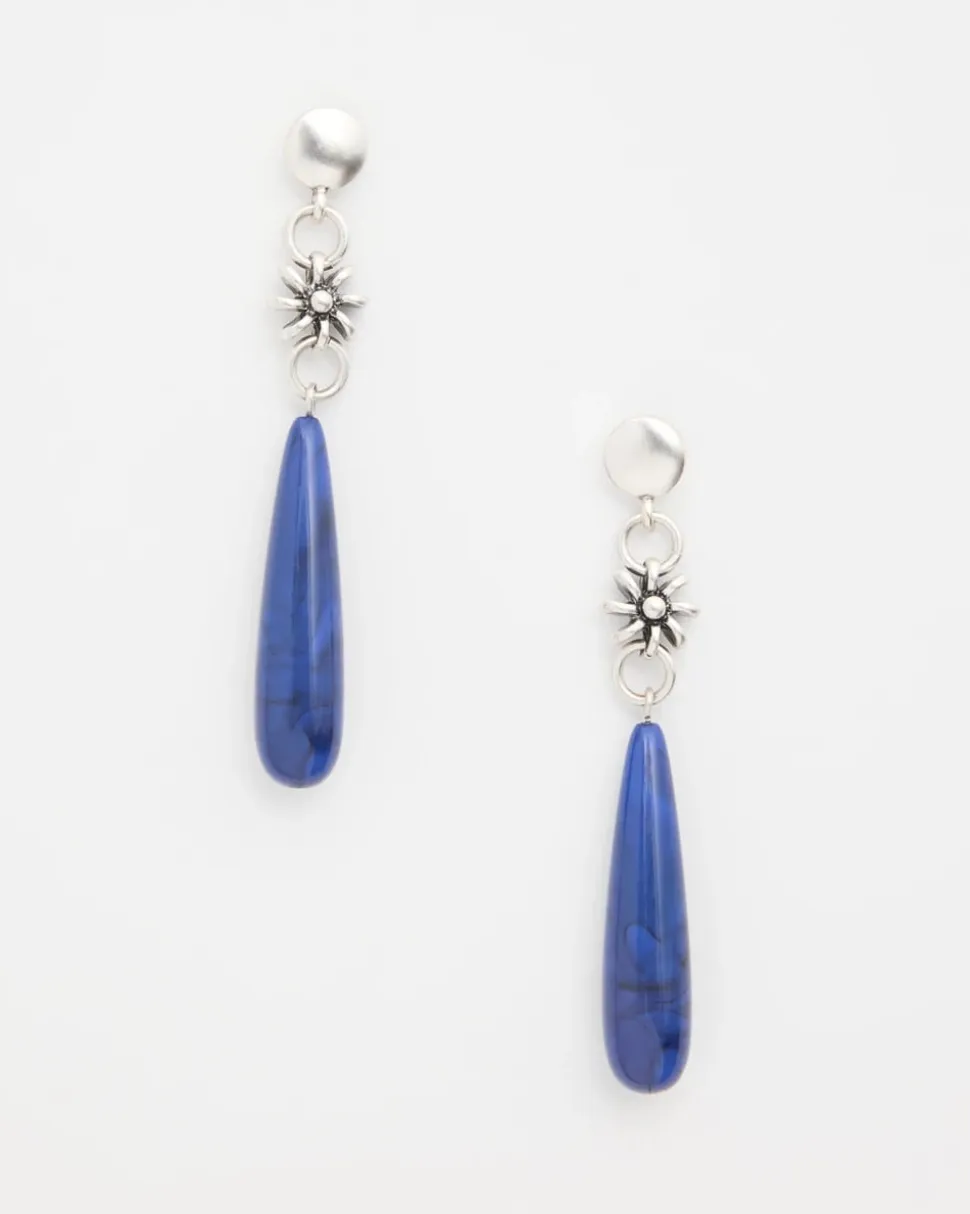 Mixed Metal Linear Drop Earrings