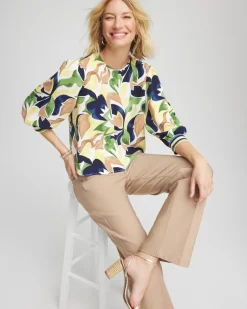 Mod Blooms Matte Satin Pullover
