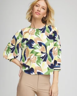 Mod Blooms Matte Satin Pullover