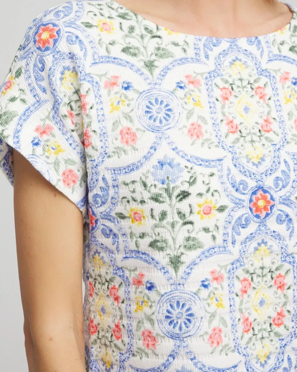 Modern Cap Sleeve Textured Tee