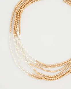 Multi-Strand Beaded Short Necklace