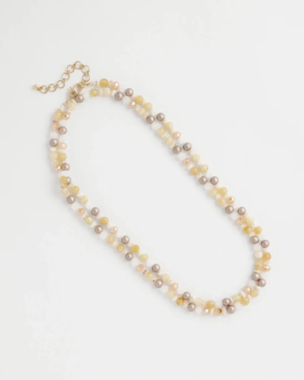 Neutral Long Layering Necklace