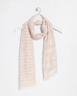 Neutral Polka Dot Oblong Scarf
