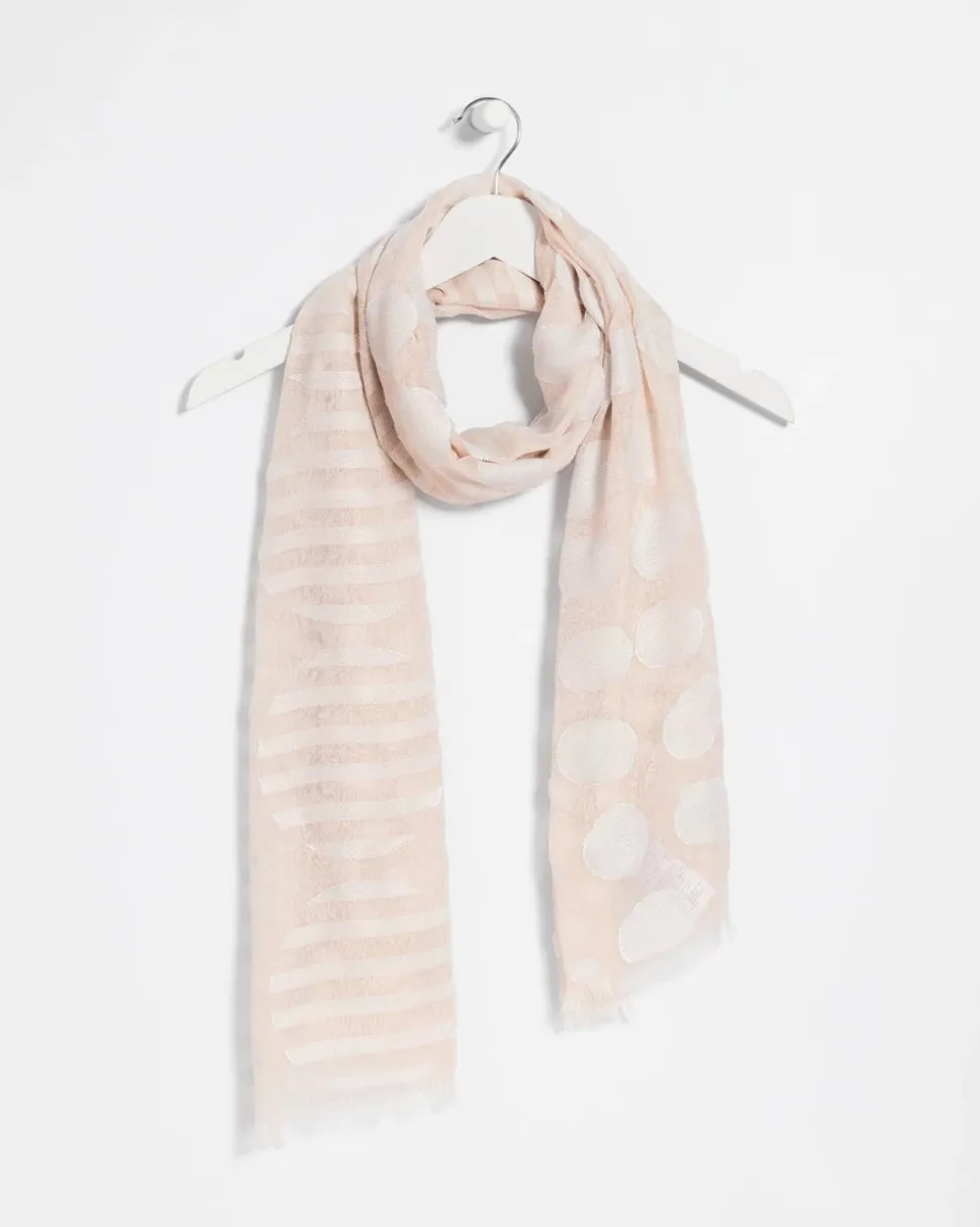 Neutral Polka Dot Oblong Scarf