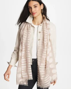 Neutral Polka Dot Oblong Scarf
