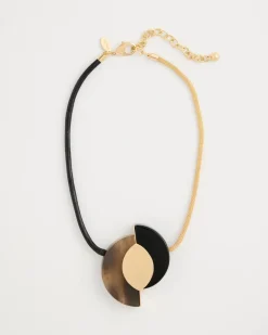 Neutral Resin Pendant Necklace