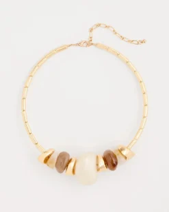 Neutral Stone Collar Necklace