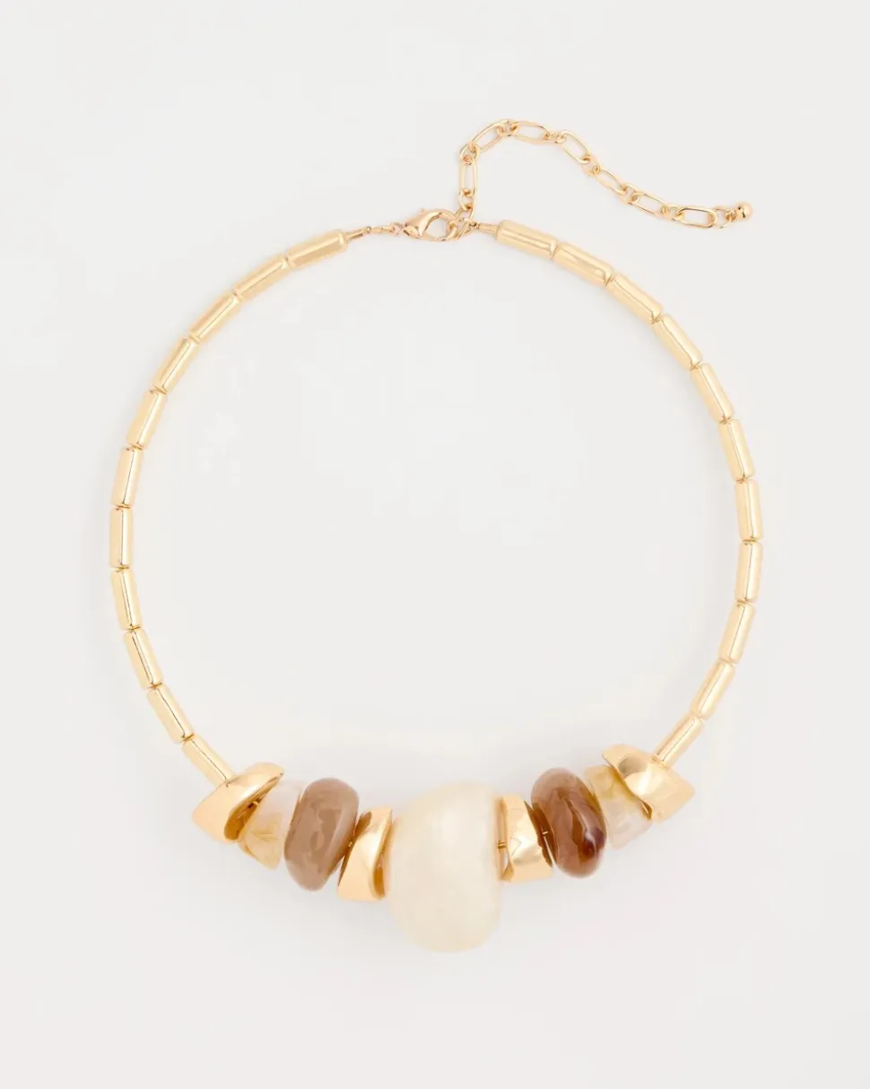 Neutral Stone Collar Necklace