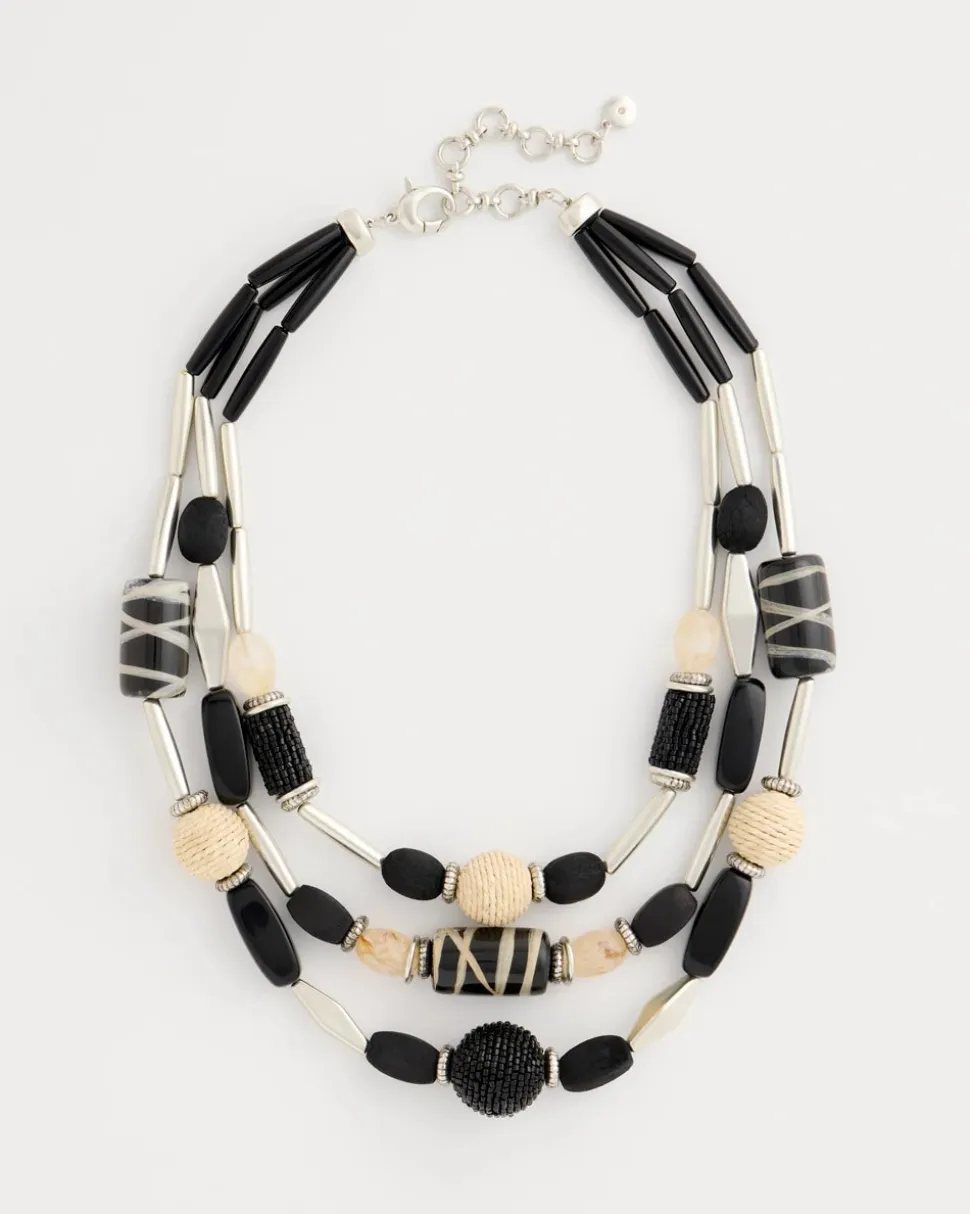 Neutral Triple-Strand Necklace
