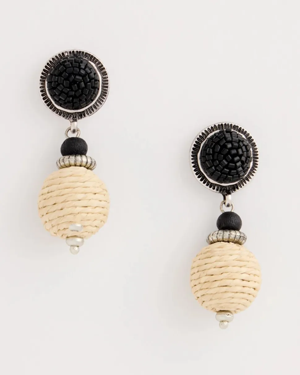 Neutral Wrapped Drop Earrings
