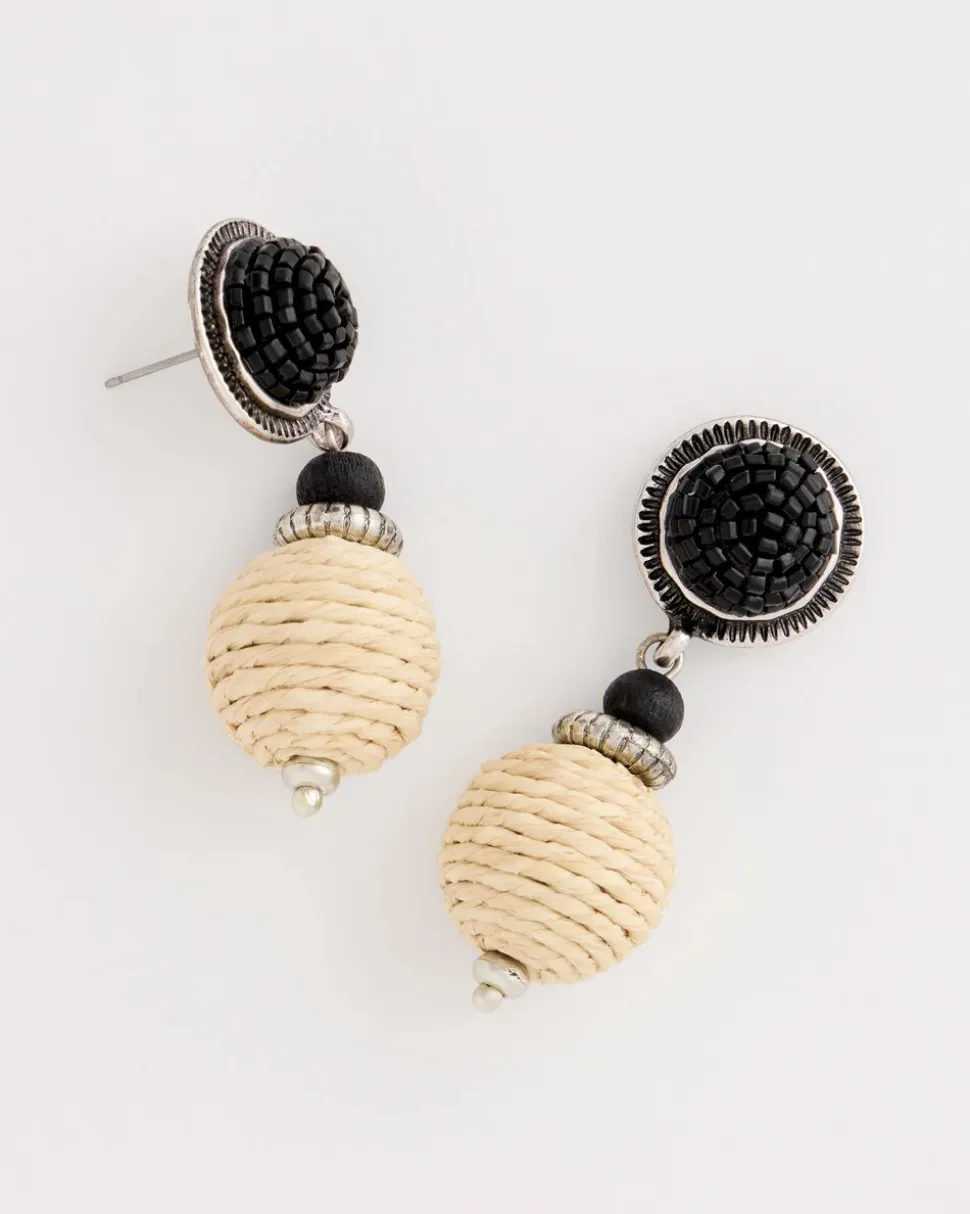 Neutral Wrapped Drop Earrings