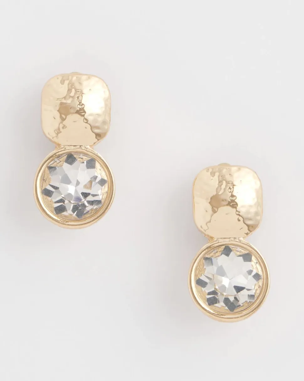 No Droop™ Gold Tone Crystal Clip-On Earrings