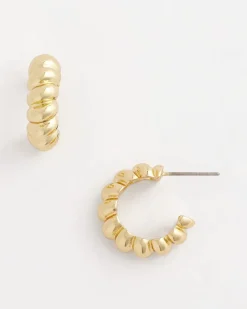 No Droop® Goldtone Twisted Hoop Earrings