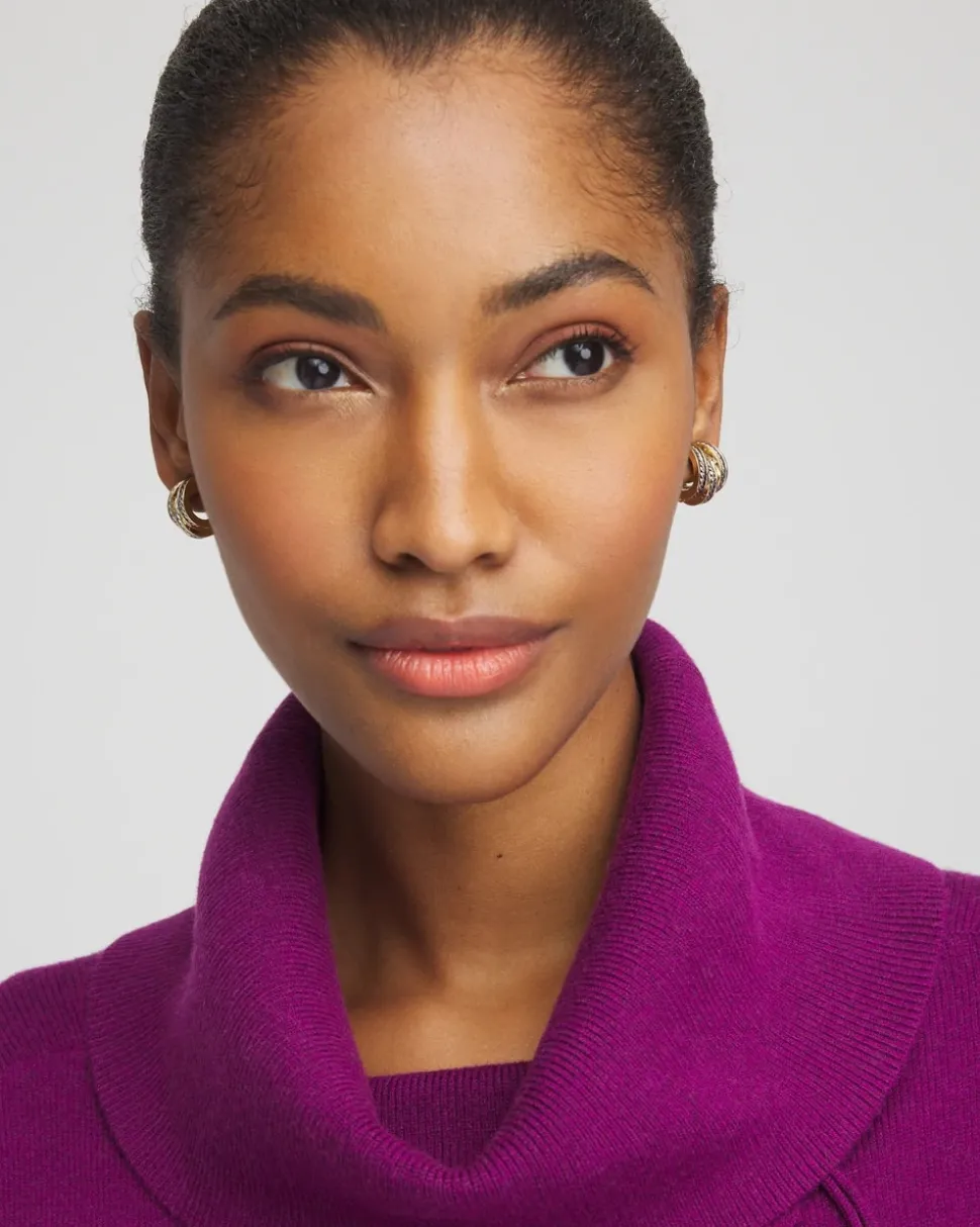 No Droop™ Mixed-Metal Clip-On Hoop Earrings