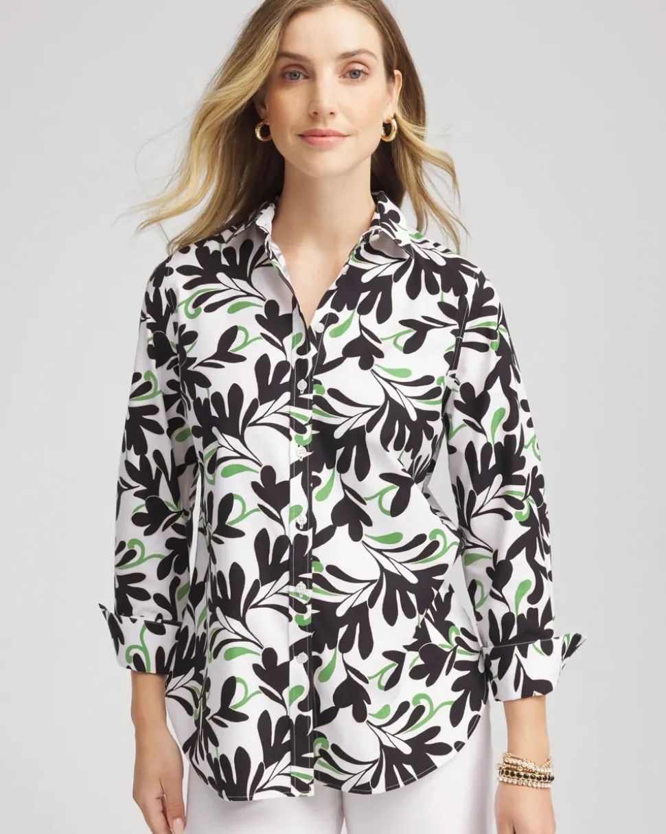 No Iron™ Abstract Floral Shirt