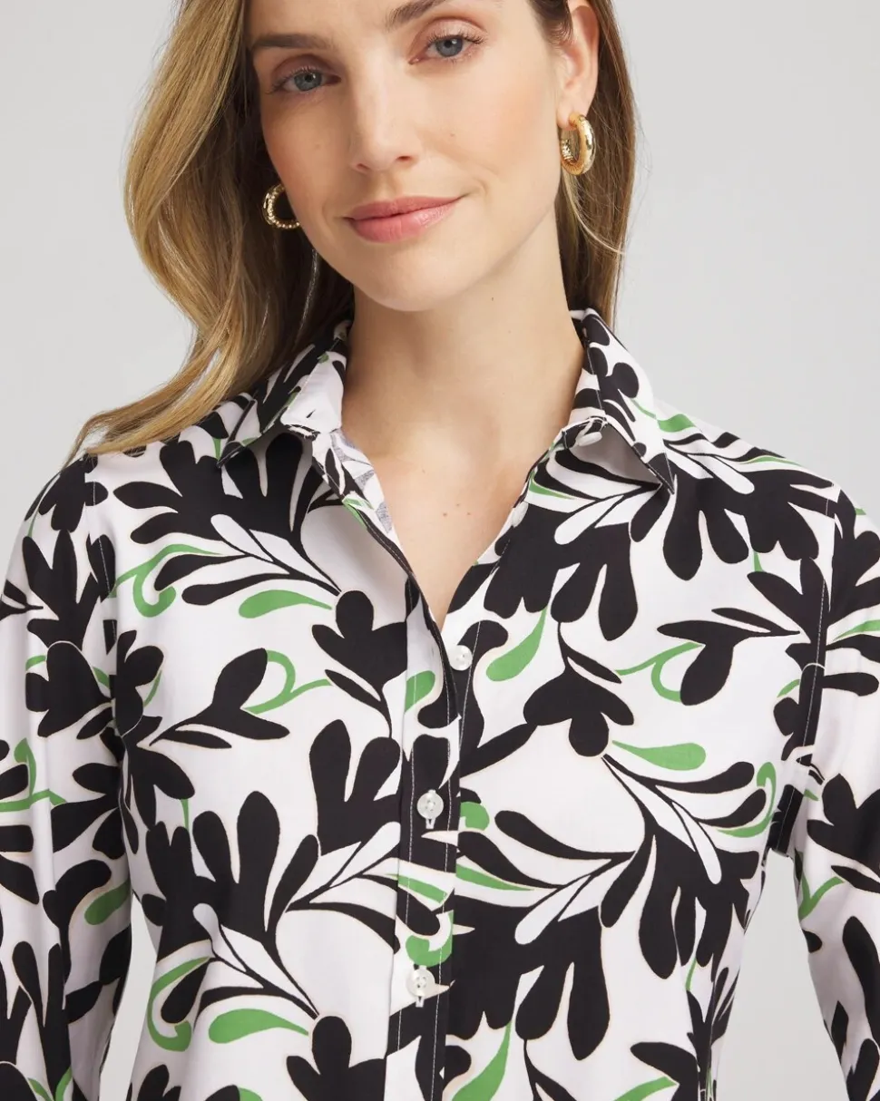 No Iron™ Abstract Floral Shirt