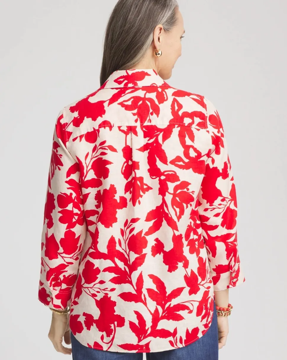 No Iron™ Floral Linen Shirt