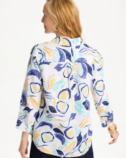 No Iron™ Linen Handpainted Print Shirt