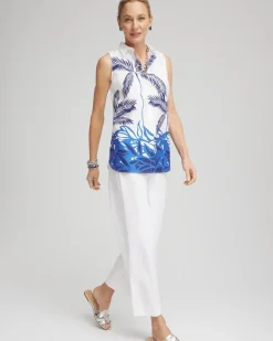 No Iron™ Palms Sleeveless Sateen Shirt