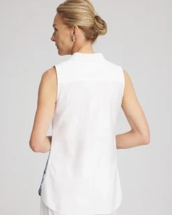 No Iron™ Palms Sleeveless Sateen Shirt