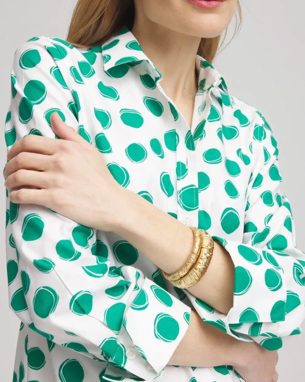 No Iron™ Polka-Dot Sateen Shirt