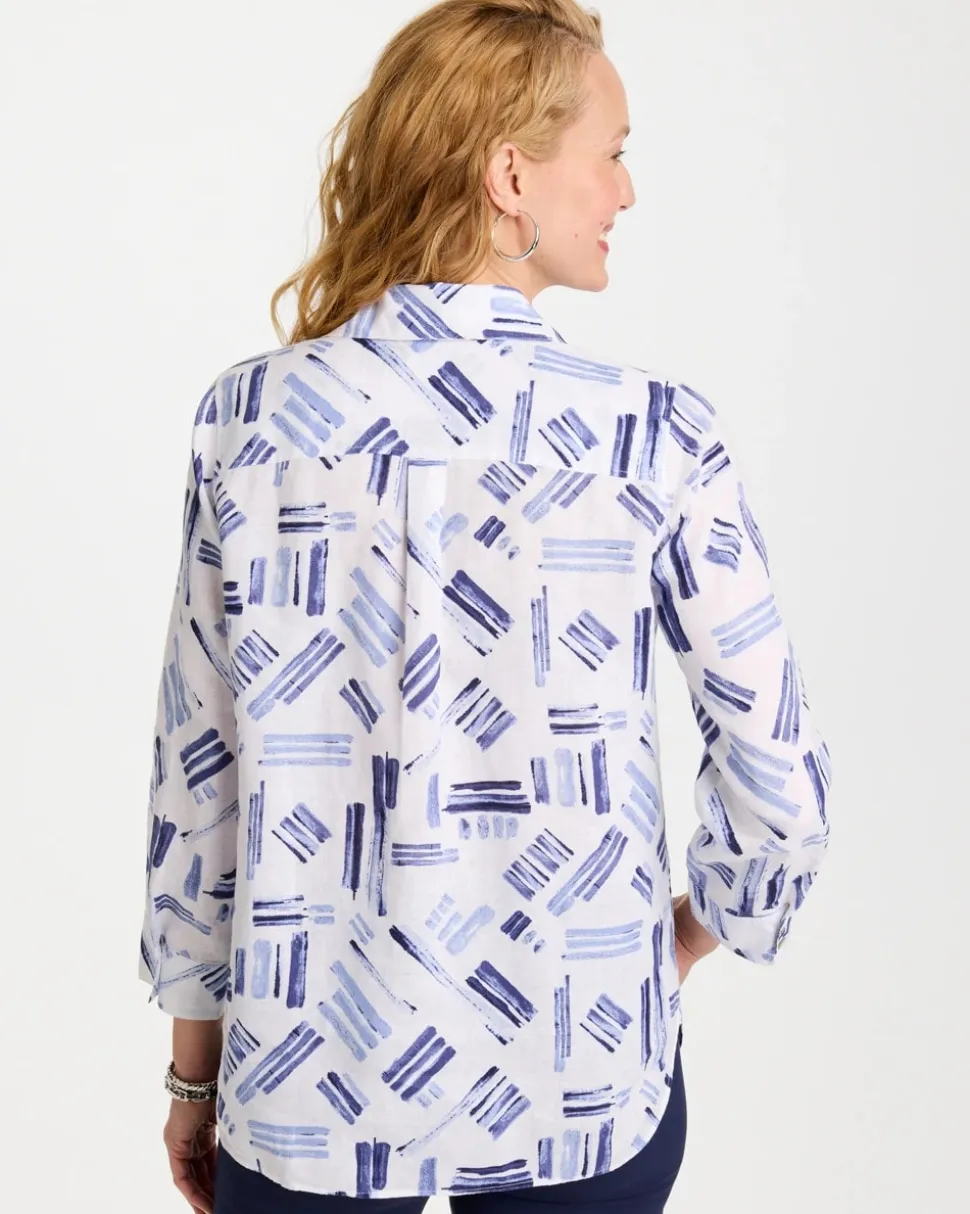 No Iron™ Printed Linen Shirt