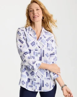 No Iron™ Printed Linen Shirt