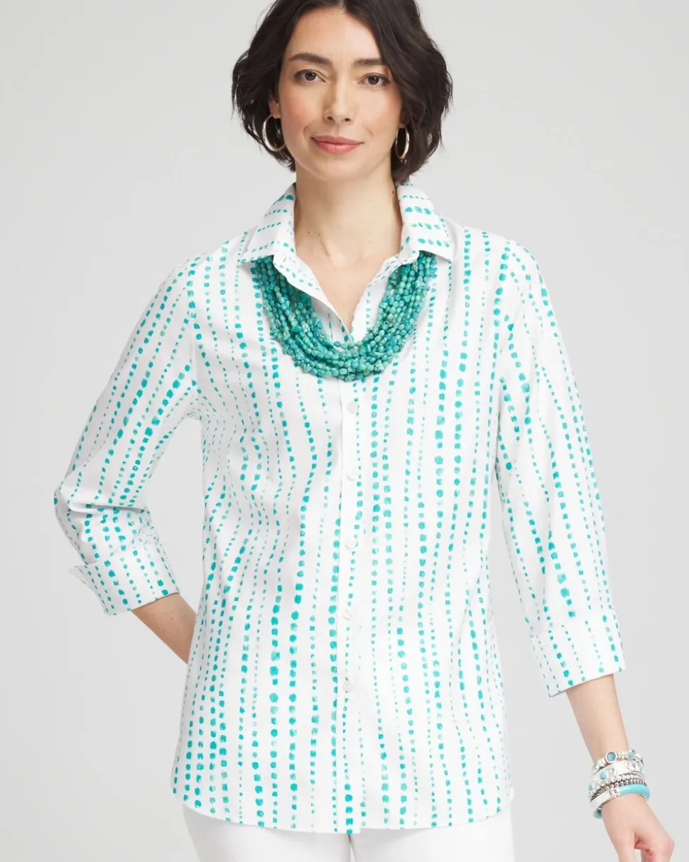 No Iron™ Sateen Bubble Print Shirt