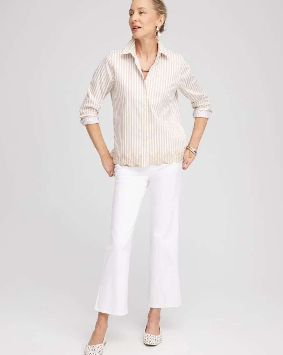 No Iron™ Scalloped-Hem Shirt