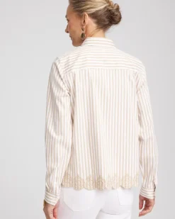 No Iron™ Scalloped-Hem Shirt