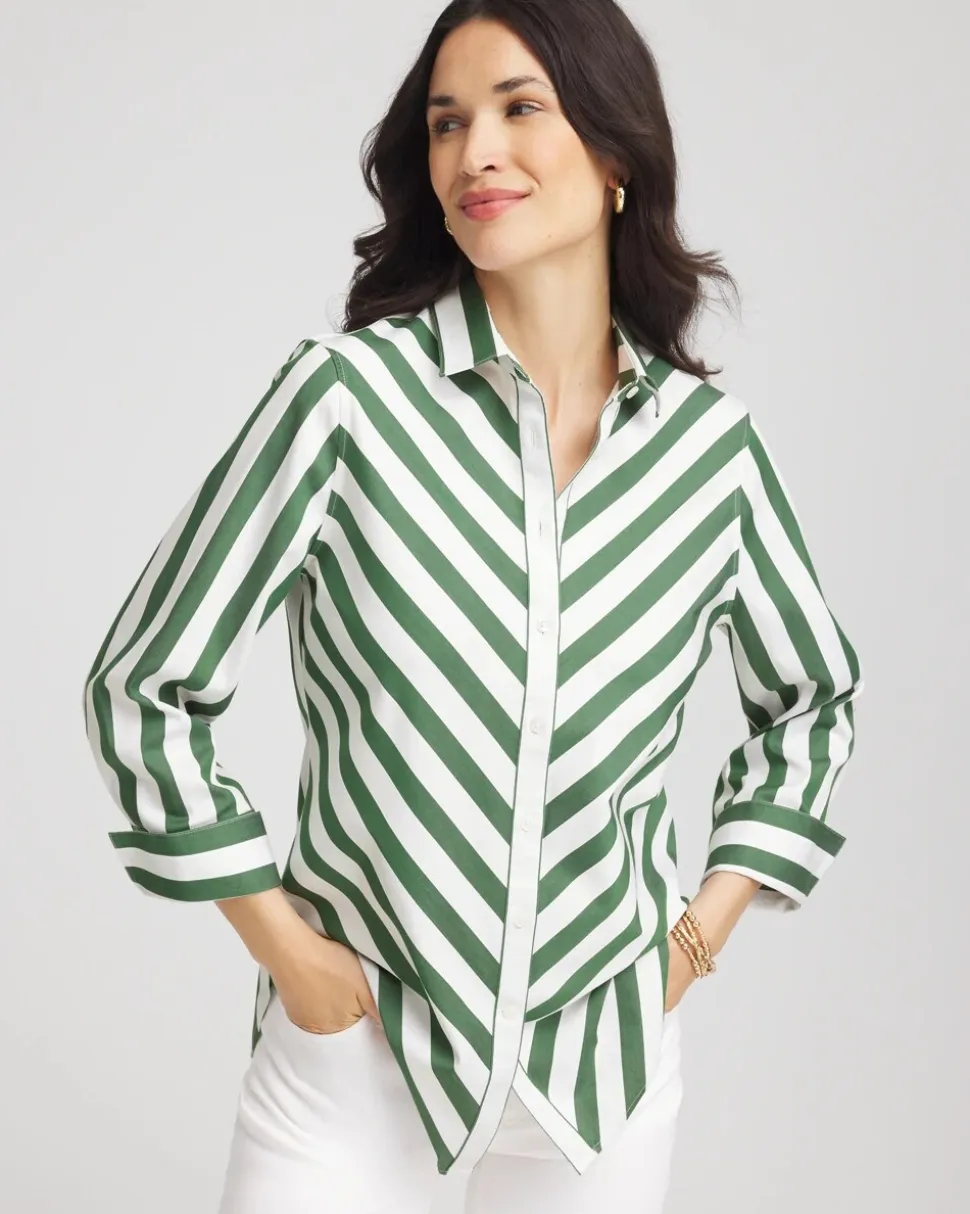No Iron™ Slimming Striped Shirt