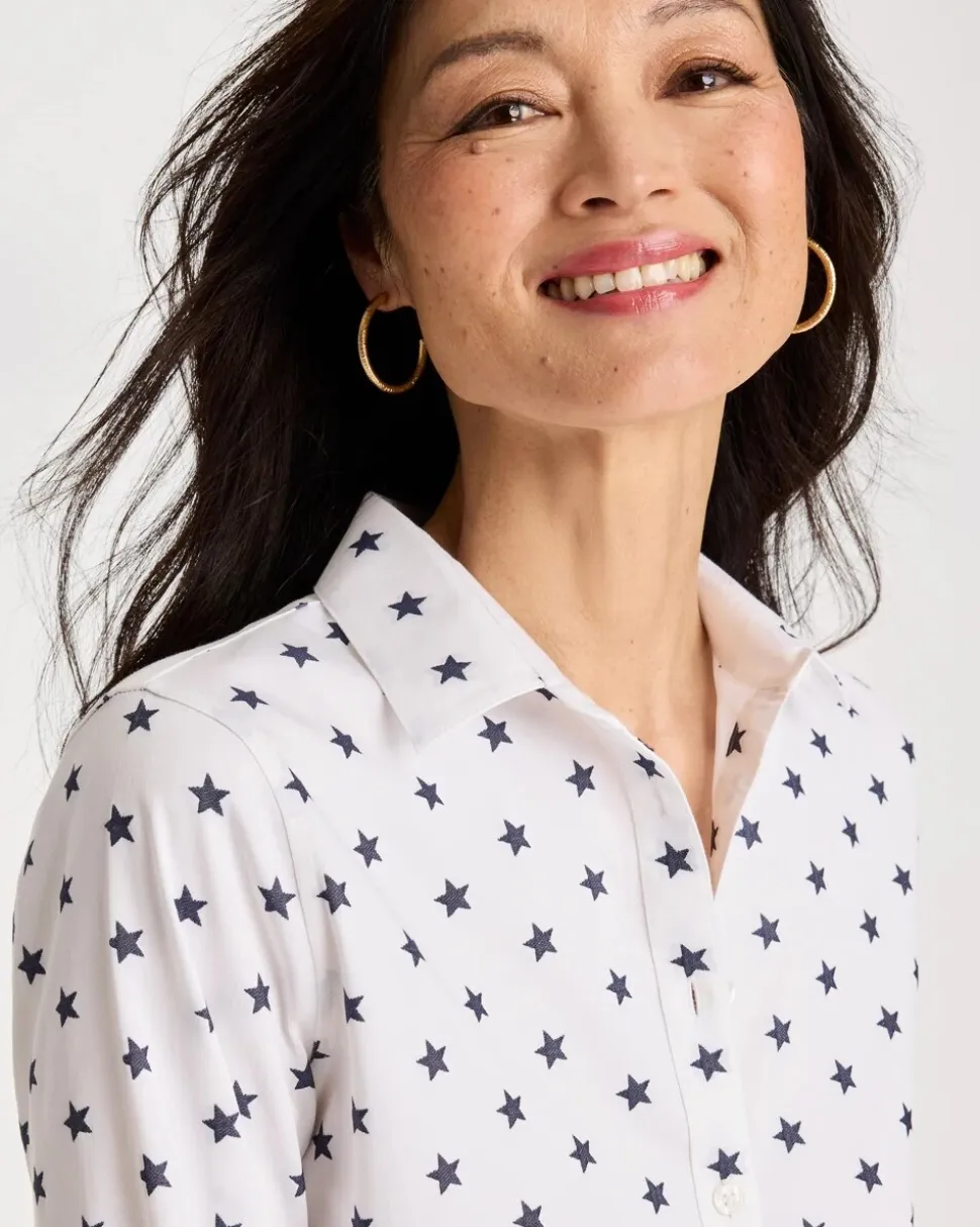 No Iron™ Stretch Jacquard Stars Shirt