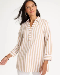 No Iron™ Stretch Neutral Striped Tunic