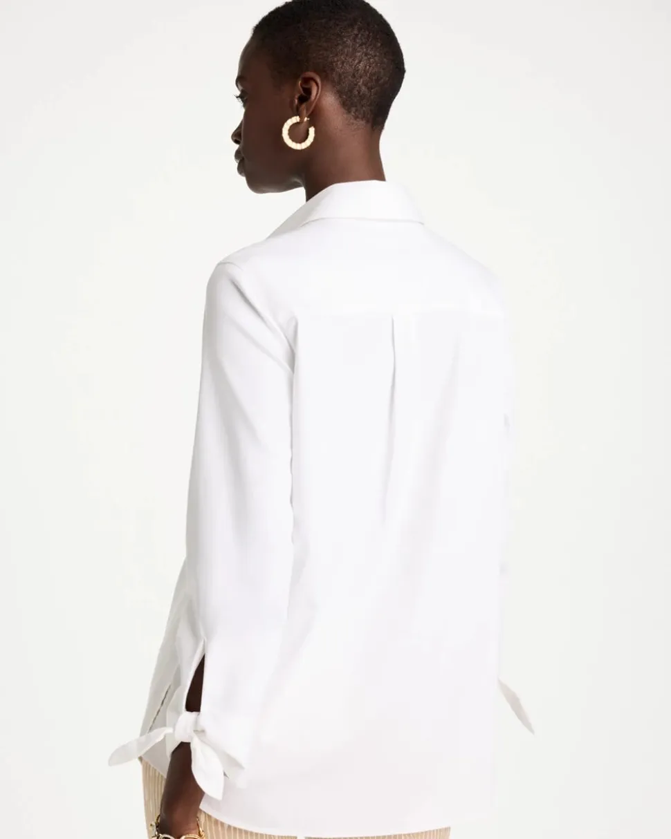 No Iron™ Stretch Poplin Tie-Cuff Tunic
