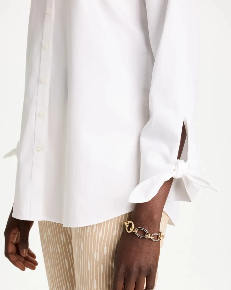 No Iron™ Stretch Poplin Tie-Cuff Tunic