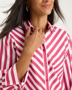 No Iron™ Stretch Slimming Striped Shirt