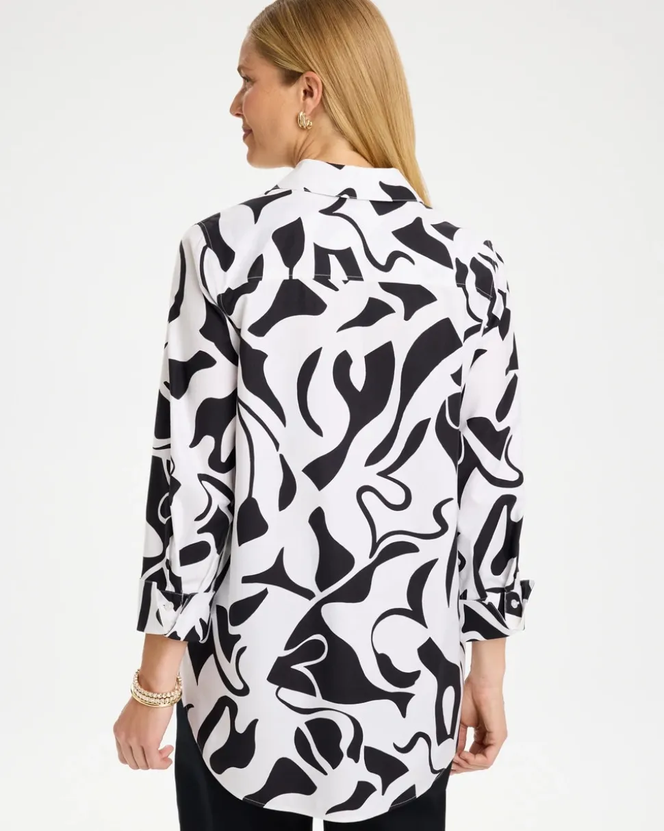 No Iron™ Stretch Two-Tone Print Tunic