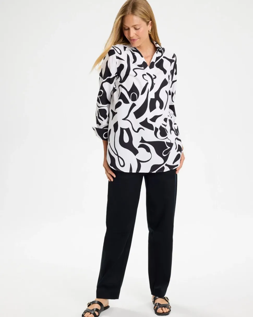 No Iron™ Stretch Two-Tone Print Tunic