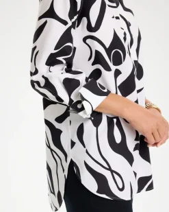 No Iron™ Stretch Two-Tone Print Tunic